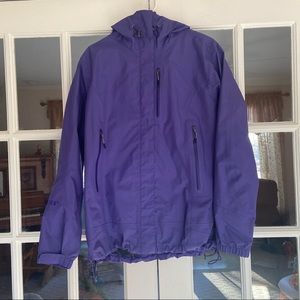 Purple cables rain coat